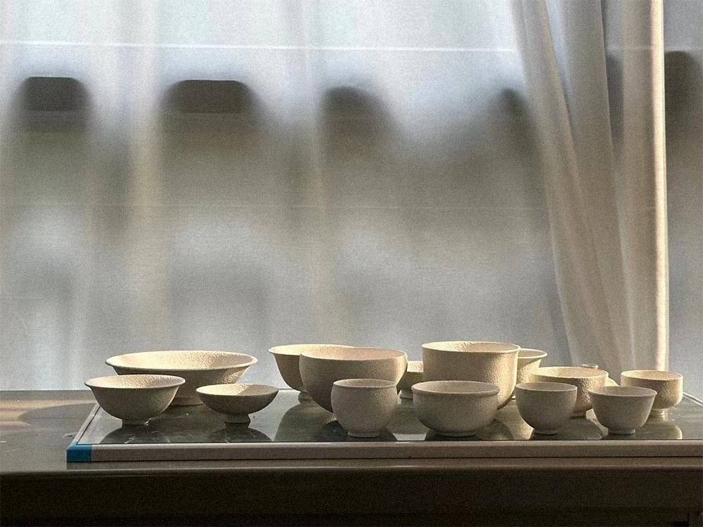 Bowls resting in the window light